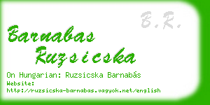 barnabas ruzsicska business card
