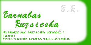barnabas ruzsicska business card
